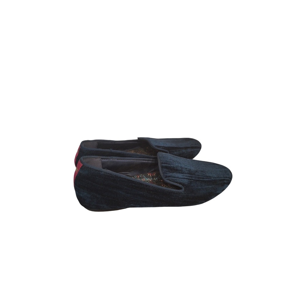 BIRDIES Starling Women Jewel Toned Velvet Sapphire Blue Slip On Loafer Shoes 6